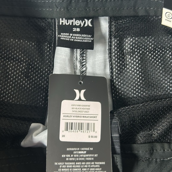 Hurley Men's Charcoal Hybrid Walk Shorts - Picture 6 of 7